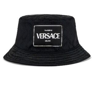 VERSACE Logo Patch Bucket Hat